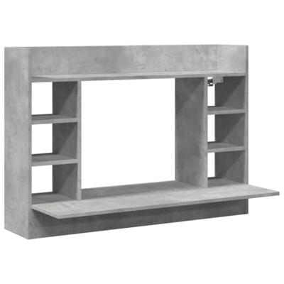 Wandbureau 105x48x75 cm bewerkt hout betongrijs Wandbureau 105x48x75 cm bewerkt hout betongrijs