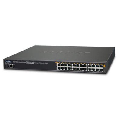 Planet 802.3at PoE injector hub 12-poorts Gigabit IEEE 10/100/1000Mbps 100-240V AC 50/60