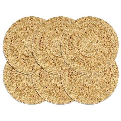 Placemats 6 st rond 38 cm jute natuurlijk