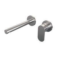 Brauer Brushed Edition Inbouw Wastafelmengkraan met Rechte Uitloop en Rozetten Model C1 RVS Geborsteld PVD - thumbnail