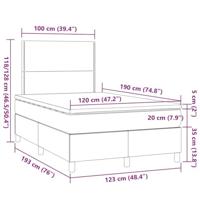 Boxspring met matras stof lichtgrijs 120x190 cm - thumbnail