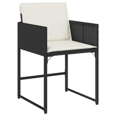 17-delige Tuinset met kussens poly rattan zwart