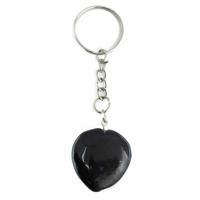 Edelsteen Sleutelhanger Zwarte Toermalijn Hart (25 mm) - thumbnail