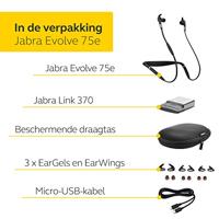 Jabra Evolve 75e UC Telefoonheadset Bluetooth Draadloos In Ear Zwart - thumbnail