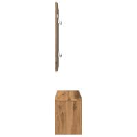 Halmeubelset bewerkt hout artisanaal eikenkleur - thumbnail
