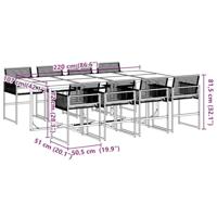 9-delige Tuinset poly rattan zwart - thumbnail