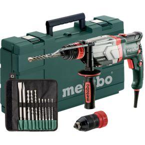 Metabo uhev 2860-2 quick combihamer | 1100w 3.4j + sds-plus-boor-/beitelset (10-dlg) - 600713510