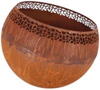 Esschert Design vuurplaats bolvormig spikkels roestkleurig - thumbnail