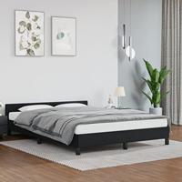 Bedframe met hoofdeinde zonder matras 140x190 cm zwart - thumbnail
