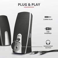 Trust MiLa 2.0 PC-luidsprekers Kabelgebonden 5 W Zwart, Zilver - thumbnail
