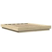 Bedframe met LED-verlichting sonoma eikenkleurig 150x200 cm - thumbnail