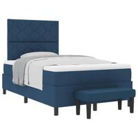 Boxspring bed met matras met hoofdeinde Blauw 120 x 190 cm Stof - thumbnail