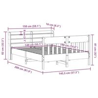Bedframe zonder matras massief grenenhout 140x190 cm - thumbnail