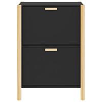 Schoenenkast 57,5x33x80 cm bewerkt hout zwart - thumbnail