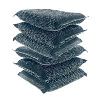 Nordix Schuurspons RVS 6 stuks Schuursponsjes Schoonmaak Pannenspon... - thumbnail