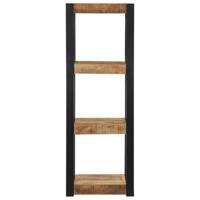 Wandschap 35x35x100 cm massief ruw mangohout - thumbnail