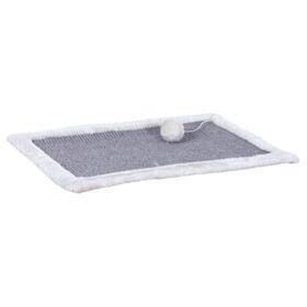 Trixie 4325 krabmat met pluche rand, 55 × 35 cm, natuur/bruin