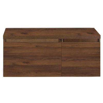 Frozen Badmeubelset 100 cm - Greeplijst in Kleur - Wastafel Onderkast met Bovenblad Walnoot