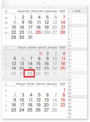 3-maandkalender 2026 manager compact-formaat notes