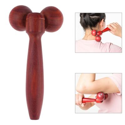 Wenge massief hout handmatige roller Massager (rood)
