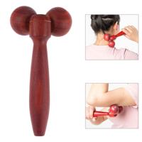 Wenge massief hout handmatige roller Massager (rood) - thumbnail