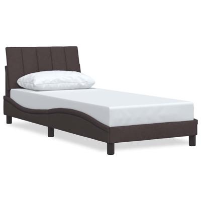Bedframe zonder matras "Hanko" 90x200 cm stof donkerbruin