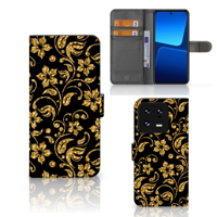 Xiaomi 13 Pro Hoesje Gouden Bloemen - thumbnail