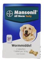 Mansonil All Worm Dog Tasty voor de hond 2 tabletten - thumbnail