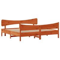 Bedframe zonder matras massief grenenhout wasbruin 180x200 cm - thumbnail