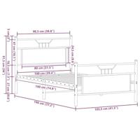 Bedframe zonder matras hout sonoma eikenkleurig 100x190 cm - thumbnail
