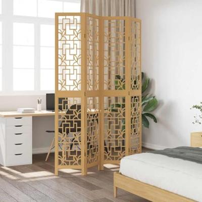 Kamerscherm met 4 panelen massief paulowniahout bruin Kamerscherm met 4 panelen massief paulowniahout bruin