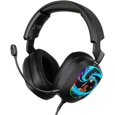 Gaming headset - Bedraad - Konix - Naruto Shippuden - 7.1 PC - 50mm luidsprekers - Microfoon - 2m kabel - LED - Naruto Rasengan - Zwart