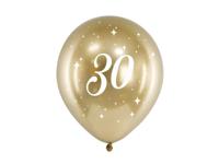 Glossy Ballonnen 30 goud (6st) - thumbnail
