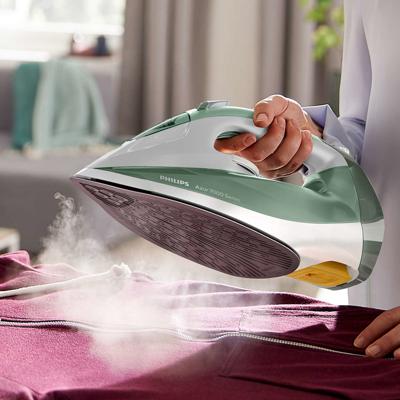 Philips 7000 series DST7012/70 strijkijzer Stoomstrijkijzer SteamGlide Plus-zoolplaat 2600 W Groen, Grijs