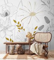 Livingwalls The Wall II - Wit - Planten Behang - 392131 - thumbnail