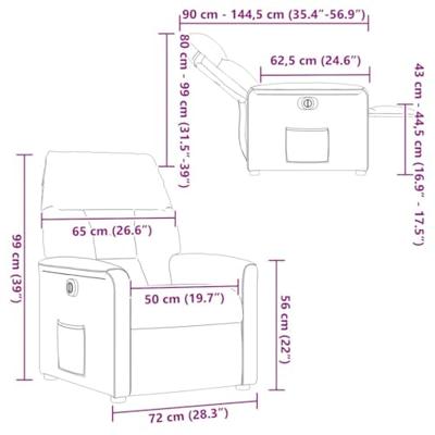 Fauteuil verstelbaar elektrisch stof wijnrood