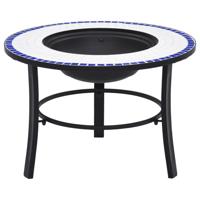 VidaXL Vuurschaal mozaïek 68 cm keramiek blauw en wit - thumbnail