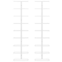 Wijnrekken 2 st wandmontage voor 9 flessen ijzer wit - thumbnail