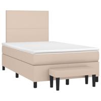 Boxspring met matras kunstleer cappuccinokleurig 120x190 cm - thumbnail