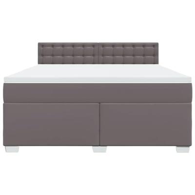 Boxspring met matras kunstleer grijs 180x200 cm