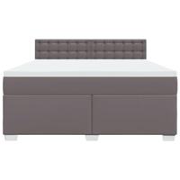 Boxspring met matras kunstleer grijs 180x200 cm - thumbnail