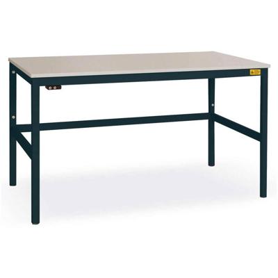 Manuflex LC1906.7016 ESD ESD-werktafel CANTOLAB standaard met kunststof plaat, bxdxh = 1200 x 800 x 768-788 mm Antraciet