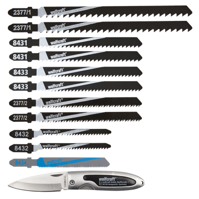 Wolfcraft 2377000 Set decoupeerzaagbladen + zakmes 1 stuk(s)