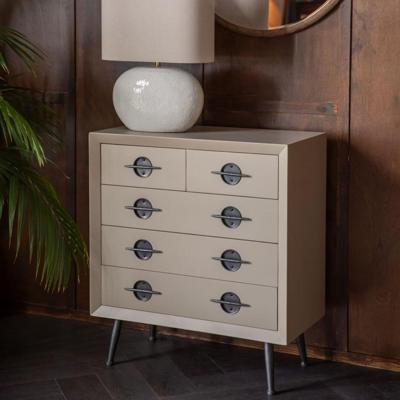 Dutchbone Ladekast 'Edson' Rubberhout, Met 5 laden Dutchbone Ladekast 'Edson' Rubberhout, Met 5 laden