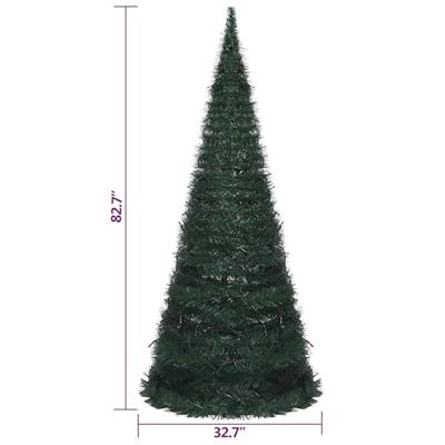 VidaXL Kunstkerstboom met verlichting pop-up 210 cm groen