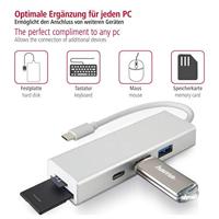 Hama USB 3.1 Type-C Hub, 3-voudig, met kaartlezer (2x USB-A, 1x USB-C, SD/SDHC/SDXC/microSDHC/microSDXC, voor PC/Mac/Laptop/Tablet, OTG-compatibel) externe USB-verdeler, kaartlezer - thumbnail