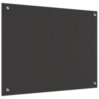 VidaXL Keuken spatscherm donkergrijs 80 x 60 cm gehard glas - thumbnail