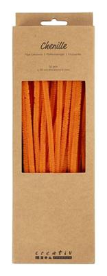 Creativ Company Chenille, l: 30 cm, dikte 6 mm, oranje, 50 stuk/ 1 doos
