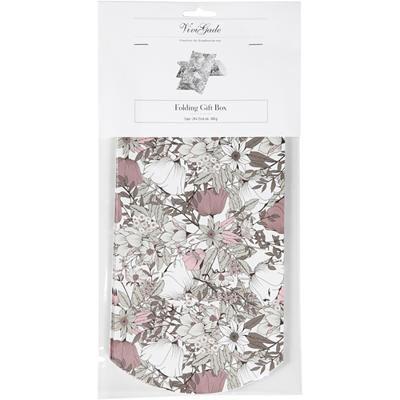 Vivi Gade Cadeaudoosje, bloemen, afm 18x15x6 cm, 300 gr, bruin, 3 stuk/ 1 doos