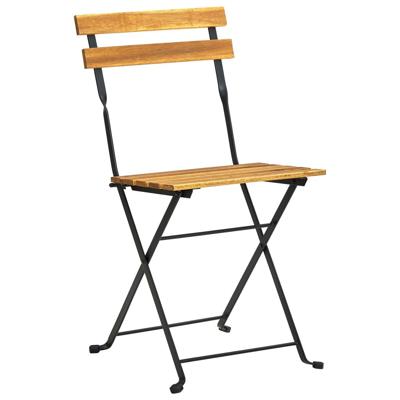 Tuinstoelen inklapbaar 8 st staal en massief acaciahout